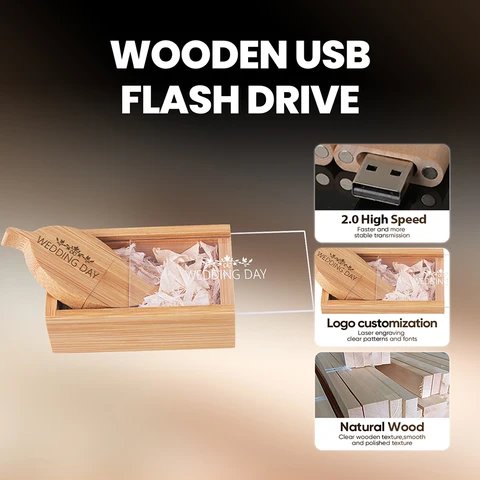 JASTER Wooden Leaf Pen Drive 128 ГБ