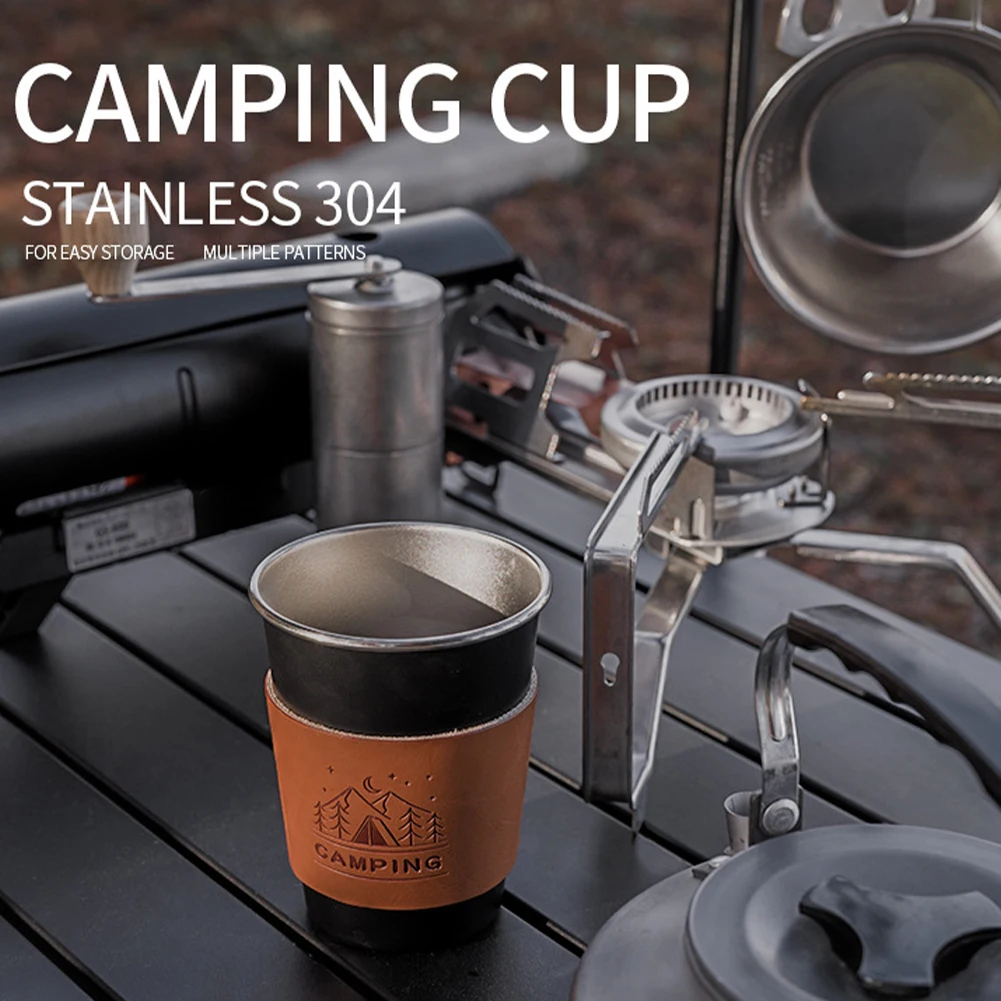 

4Pcs 304 Stainless Steel Water Cup Set 350Ml Large Capacity Ultralight Pattern Camping Outdoor Picnic Coffee Tea Beer Drink Mug