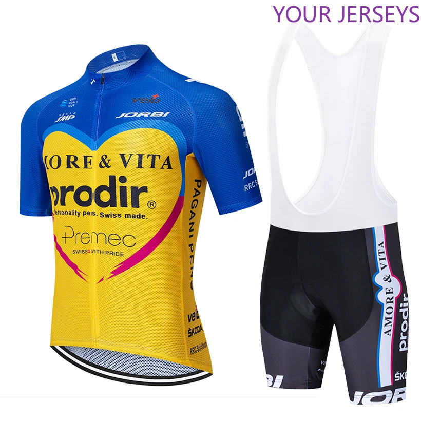 

TEAM 2022 Yellow MORE VITA Cycling Jersey 20D Bike Pants Suit Mens Summer Quick Dry Pro BICYCLING Shirts Maillot Culotte Wear