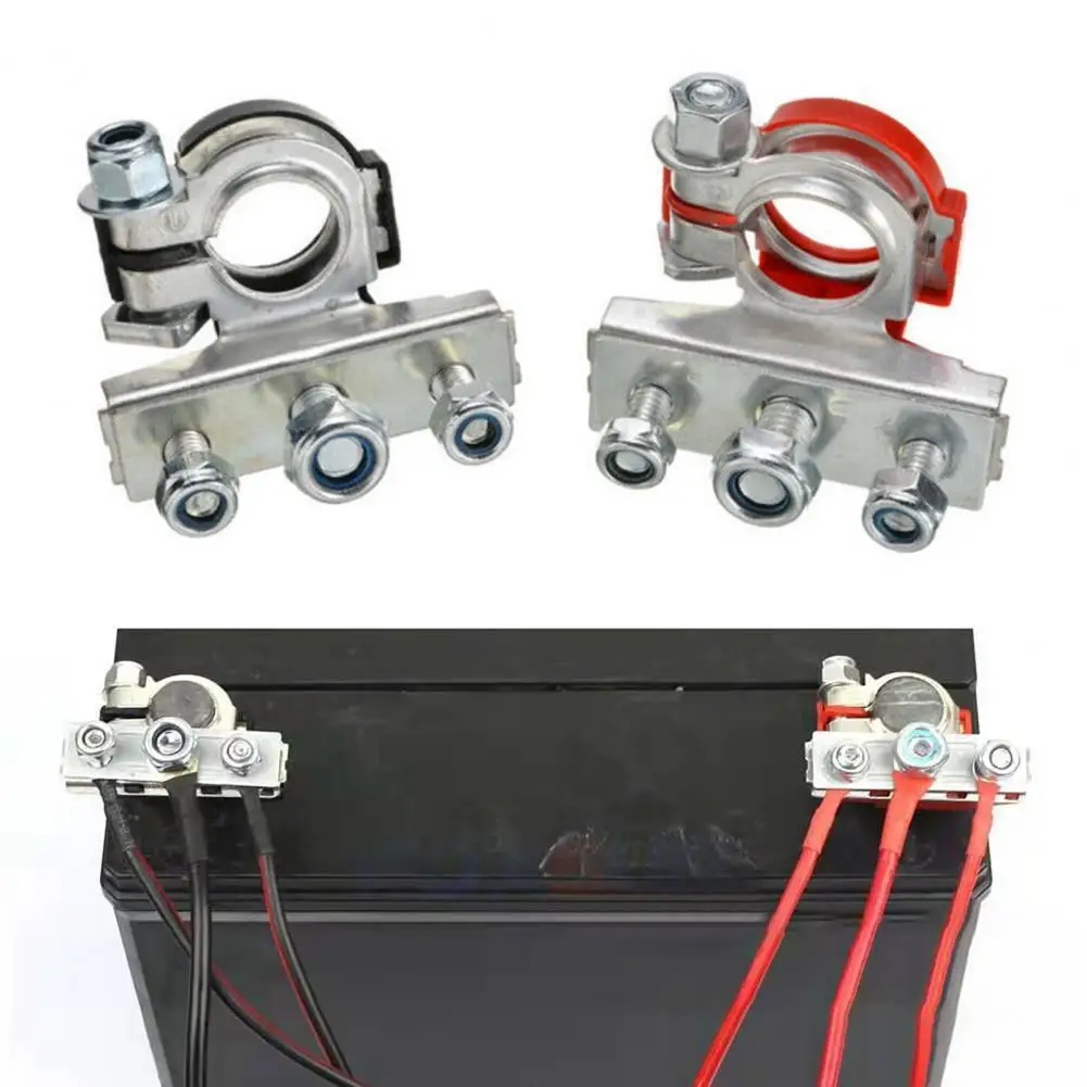 

2Pcs Battery Connector Corrosion Resistant Good Conductivity Durable 3 Way Battery Cable Terminal for Caravan