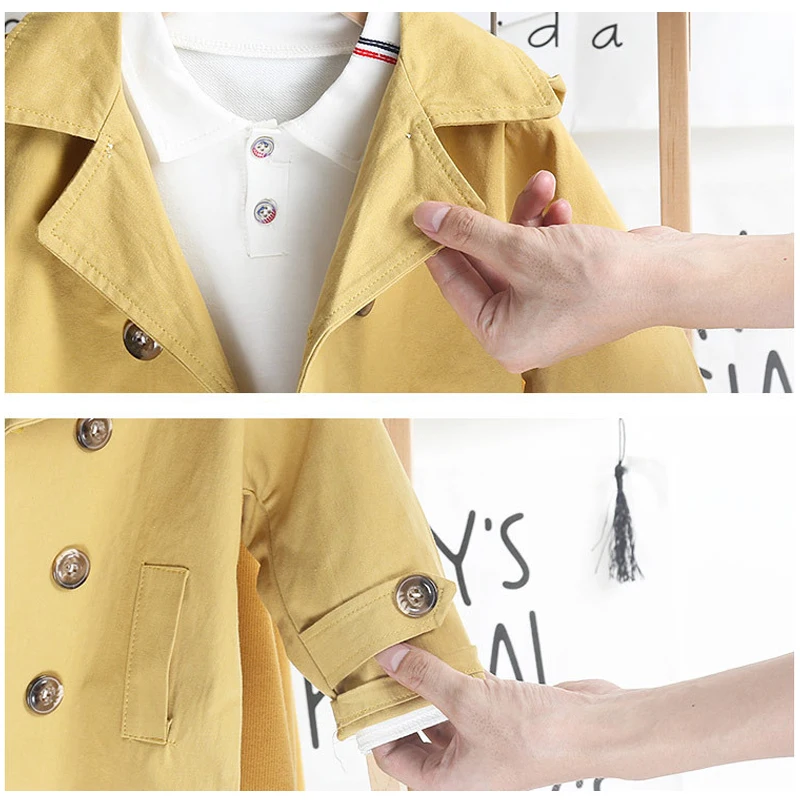 Осенняя длинная хлопковая ветровка с капюшоном для девочек и мальчиков | Детская