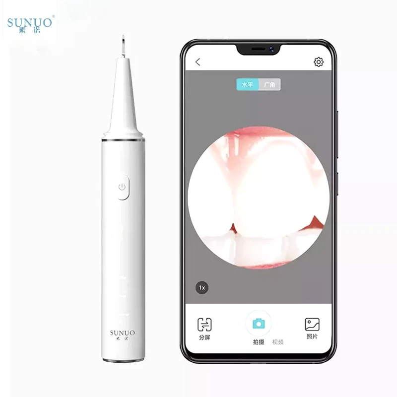 

Sunuo Smart Visual Ultrasonic Dental Scaler T11pro Calculus Removal HD Endoscope Efficiently Cleans Teeth Works With App