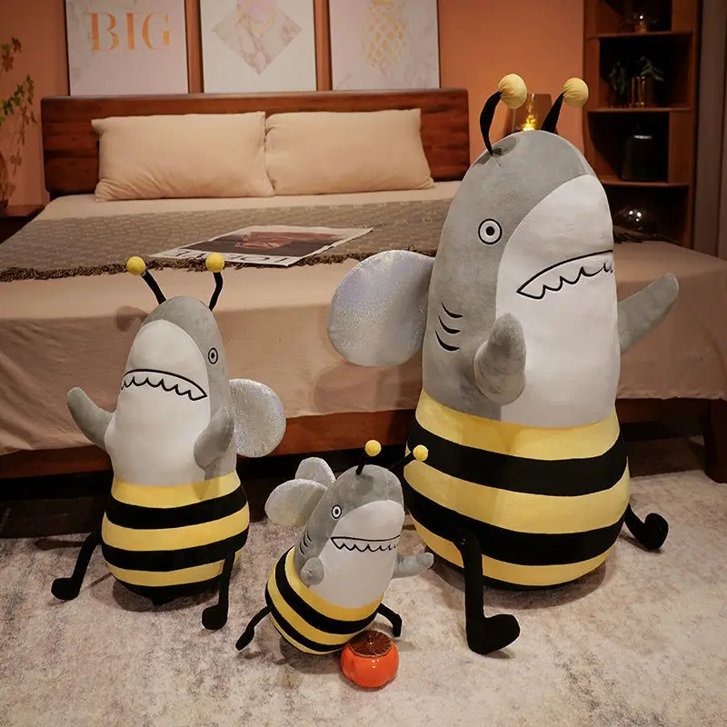 

New Luxury Fashion Shark Bee Plush Toy Doll Pillow Doll Gift Girl Bedroom Boutique Simple Style Chair Cushion