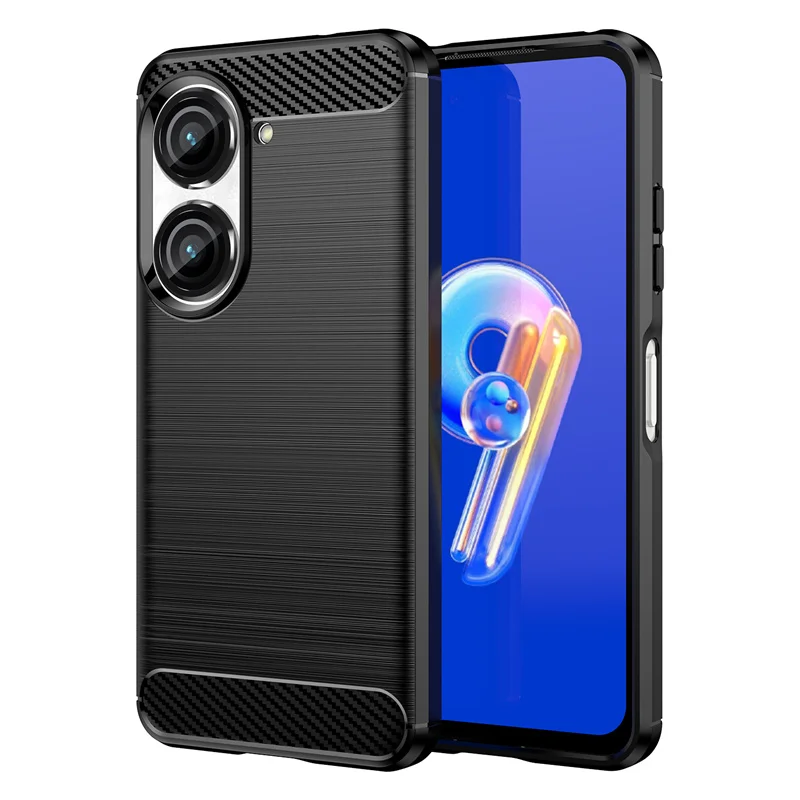 

For Asus Zenfone 9 Case For Asus Zenfone 9 Cover Coque Shell Funda Carbon Fiber Soft Silicone Phone Bumper For Asus Zenfone 9
