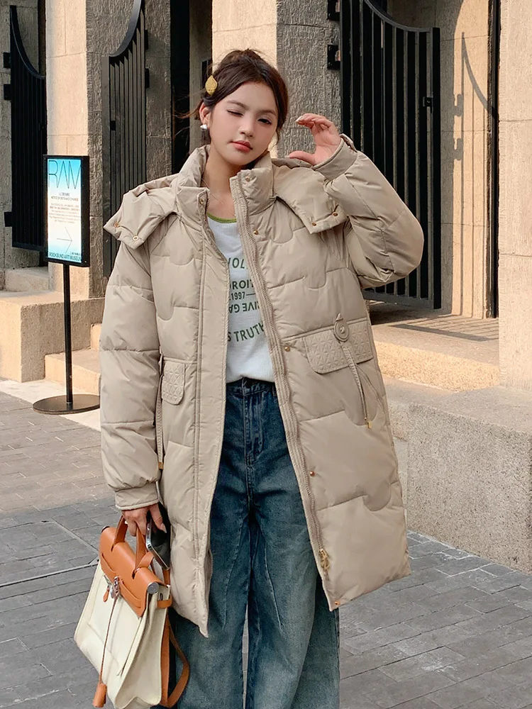 Новинка 2024 Длинные парки Vielleicht женская теплая зимняя куртка на белом утином пуху