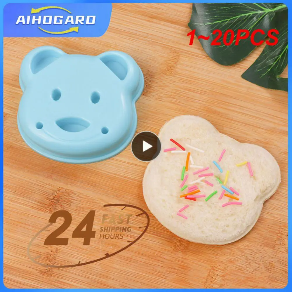 

1~20PCS Teddy Bear Sandwich Mold Toast Bread Making Cutter Mould Cute Baking Pastry Tools Children Interesting Food Kitchen