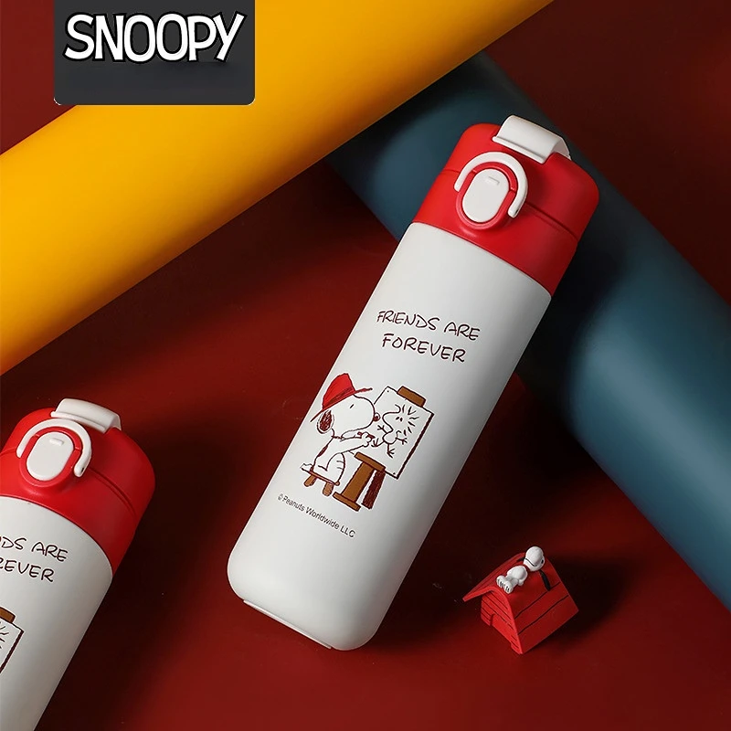 

Official Authentic Products Snoopy Double Drink Cup Spring Hydro FlaskCover Thermos Stainless Steel Thermos Straw Coffee Bottle