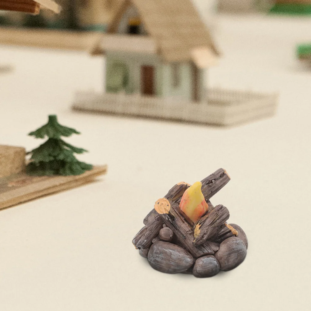 

Fake Fire Resin Model Micro Campfire Landscaping Camping Party Decorations Miniature Ornament Toy House