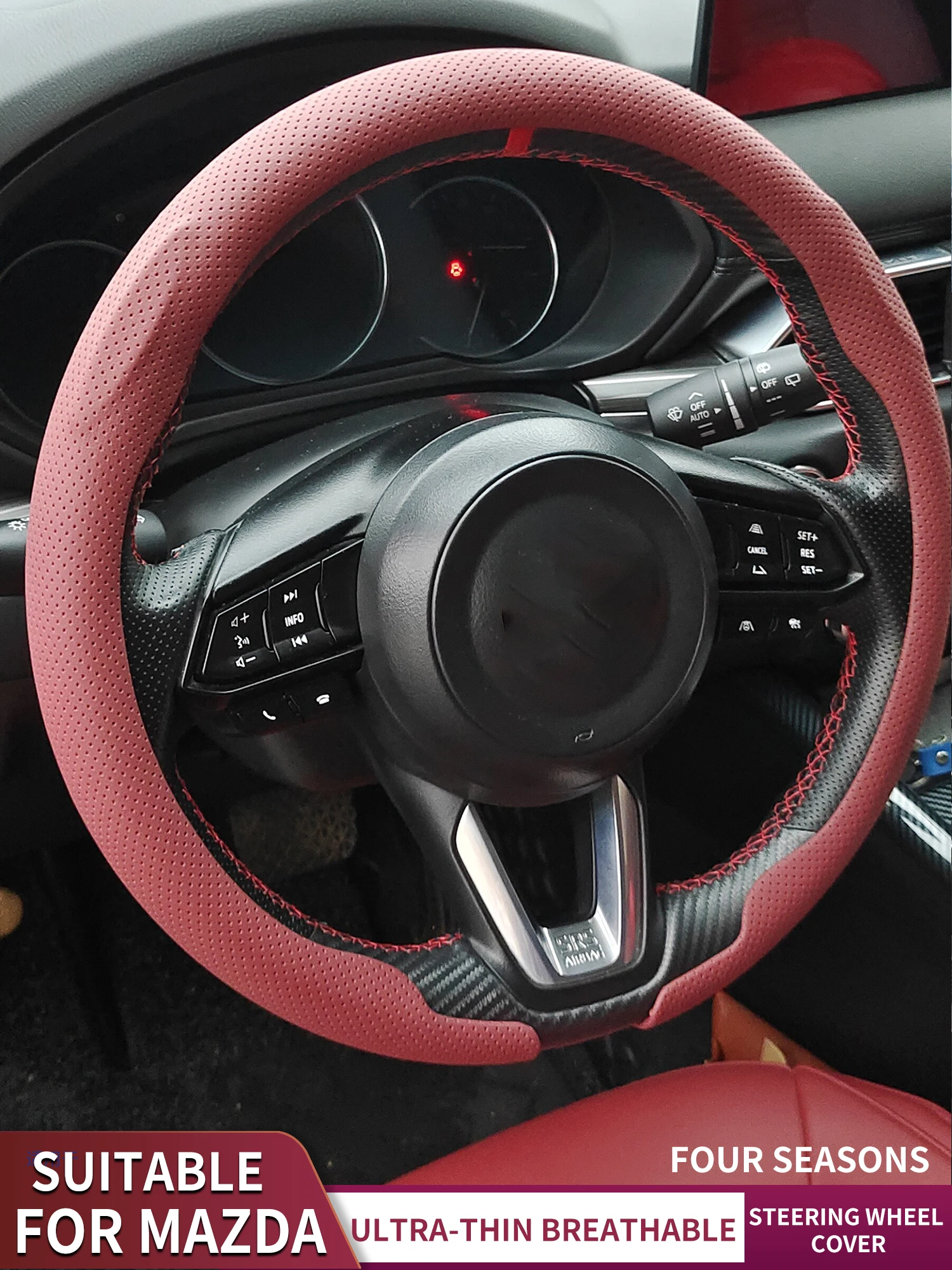 Фото Ультратонкие роскошные чехлы на руль для Mazda Axela, Atenza 6 II, CX-3, CX-5, Mazda CX-8, CX-30, CX-50 (модель 2026 года)