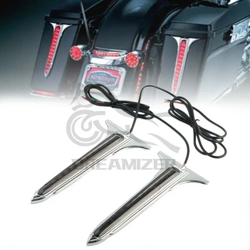 

For Harley Touring Road Electra Glide Chrome Motor Saddlebag Motorcycle Side LED Tail Brake Light Saddle Bag Light Accessories