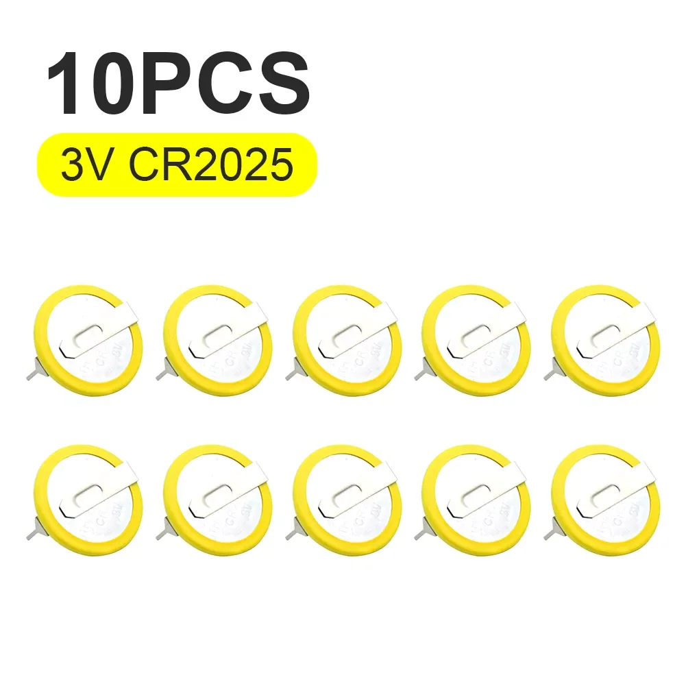 

2023NEW 10Pcs CR1220 CR1620 CR1632 CR2025 CR2032 CR2430 2 Solder Feet Pins 3V Button Cell Batteries With Tabs Lithium Coin Batte
