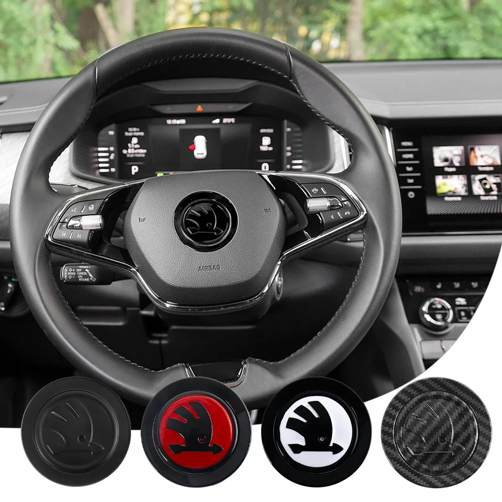 Автомобильная наклейка на руль эмблема логотип декор для Skoda Octavia 3 2 A5 A7 A2 Superb Fabia