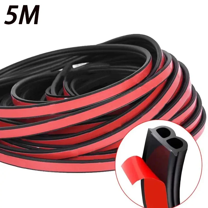 

1/5 метров, B-образное уплотнение двери, 5 отверстий, самоклеящаяся Уплотнительная наклейка, звукоизоляция автомобиля, резиновое уплотнение двери