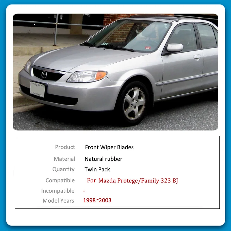 Щетки стеклоочистителя для Mazda Protege Family 323 BJ 1998 1999 2000 2001 2002 2003 Щетка дворники мойщик