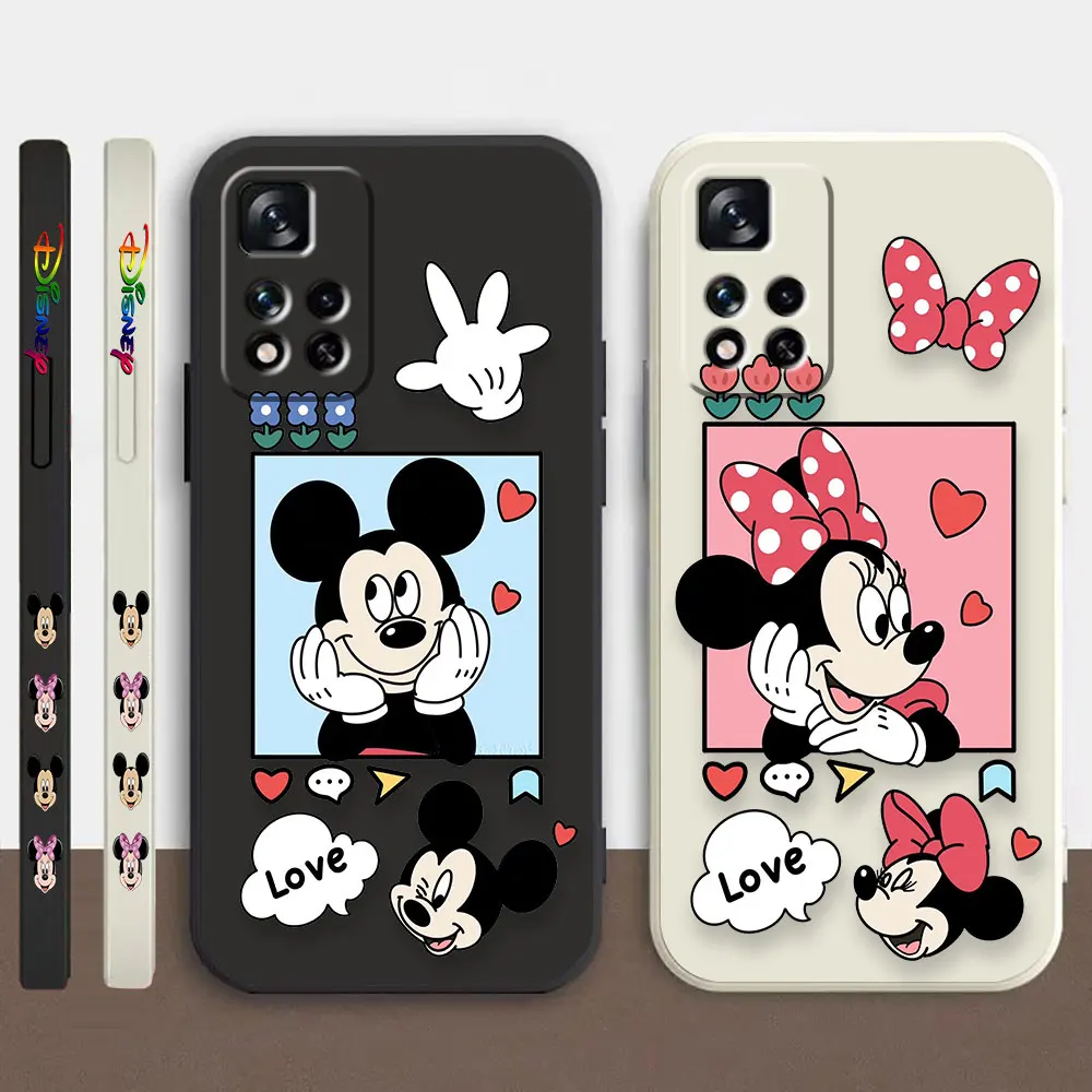 

Case For Redmi Note 12 11 11T 11R 11E 9 9S 8 7 7S PRO PLUS 4G 5G Colour Simple Liquid silicone Case Cartoon Mickey Minnie Mouse