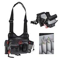 multifunctional fishing tackle bag pvc leather waterproof portable fishing accessories rod reel pliers lure storage shoulder bag