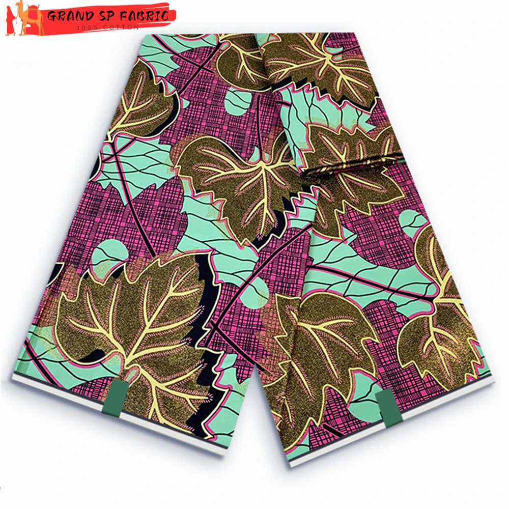 

Grand Super 100% Cotton African Wax Fabric High Quality Wax Print Ankara Fabric For Sewing 6yards Women Fabric VLS36