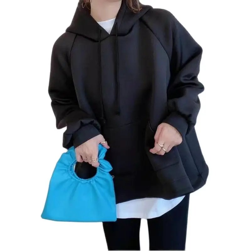 Толстовки женские топы Модный весенне-осенний пуловер с капюшоном свободный