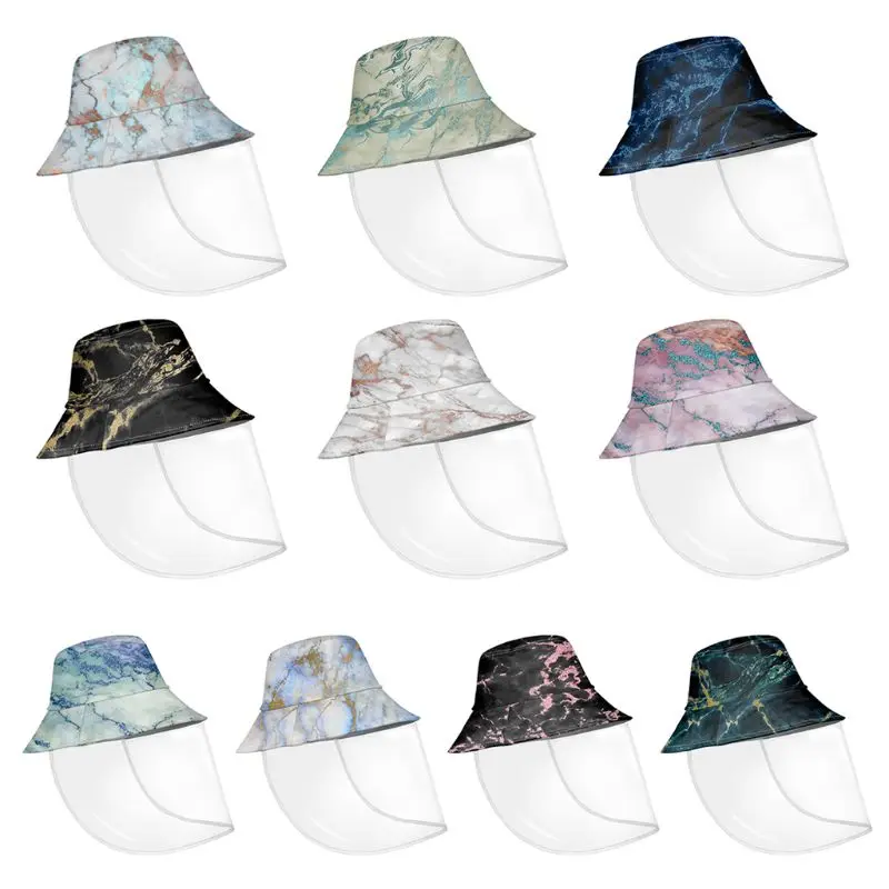 

Women Bucket Hat Anti-Spitting Shield Gradient Color Boho Fisherman Hat