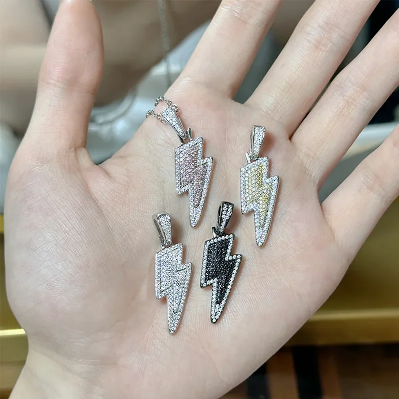 MDL Muassanit Стильное Двухцветное Ожерелье С Болтом Молнии Микро Набор Розовый