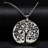 fashion tree of life necklaces pendants stainless steel silver color statement necklace women jewellery colgantes n18061s07