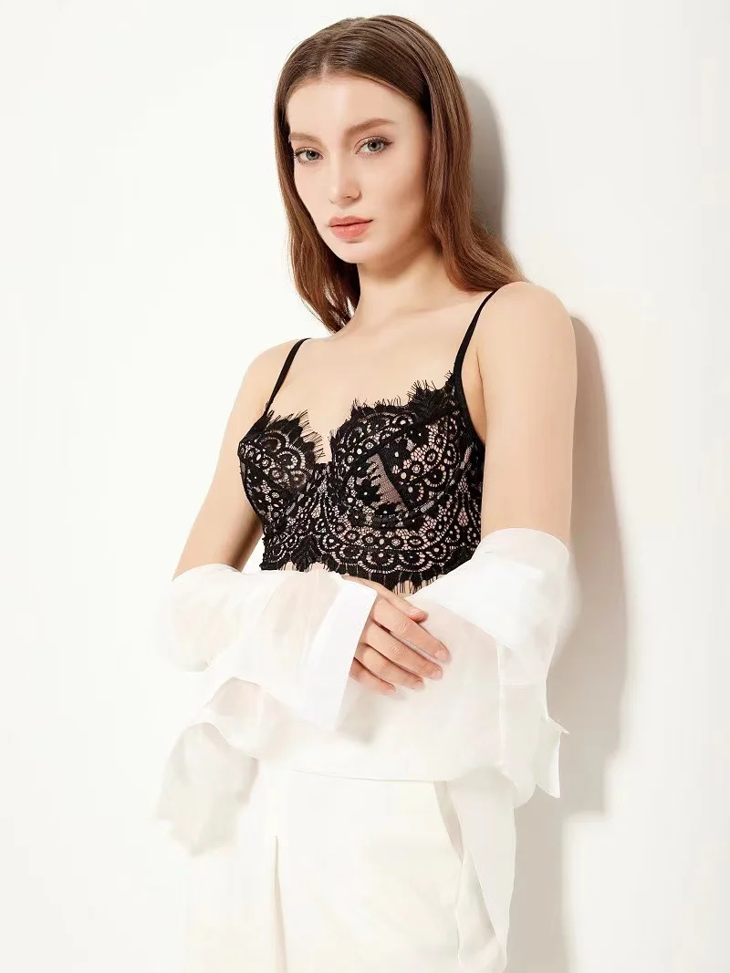 

Французский бюстгальтер, кружевной бюстгальтер, соблазнительный Бралетт без следов, на бретельках сзади, простое соблазнительное нижнее б...