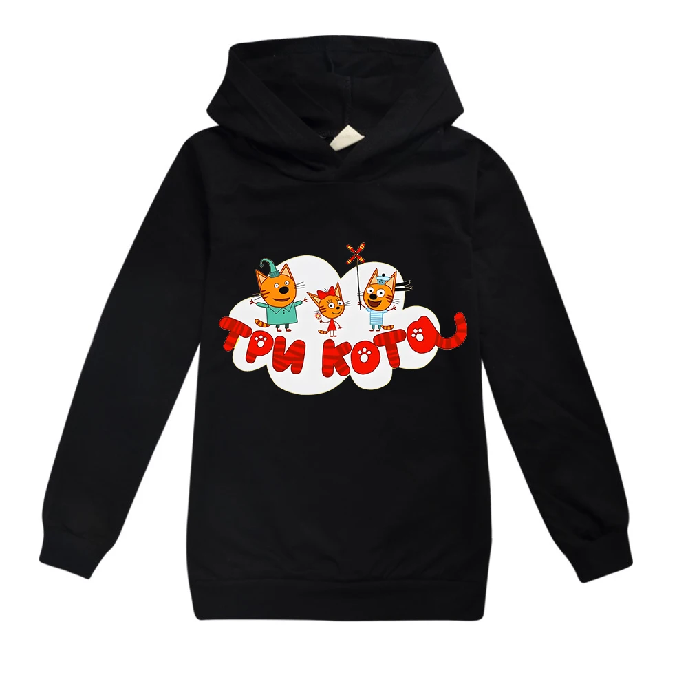

Kid-e-cats Hoodies Kids Cartoon Three Kitten Print Sweatshirts Funny Baby Girls/Boys Autumn Spring Coat 2-15Y Children Tops