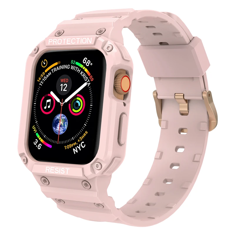 

Case+Strap For Apple Watch band 44mm 40mm 45mm 41mm 38mm 42mm Silicone TPU Protective Cover bracelet iWatch series 3 4 5 6 se 7