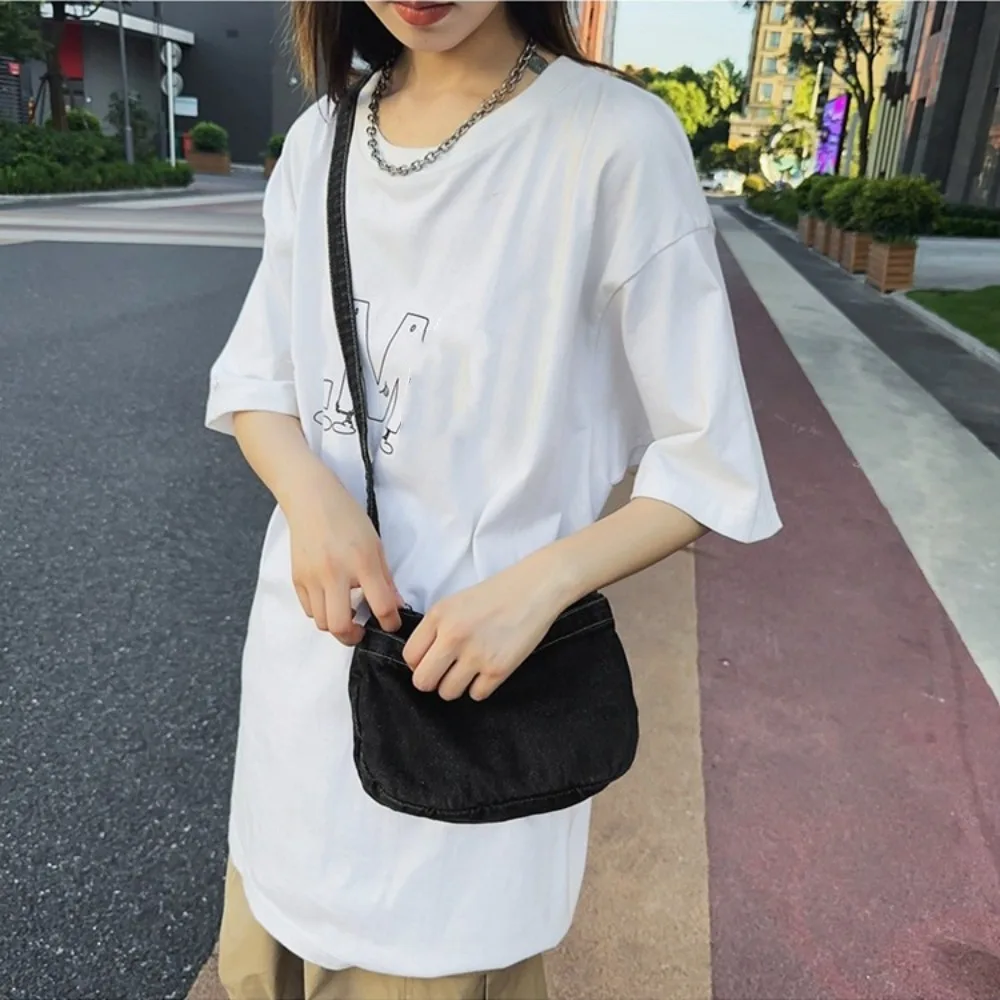 Магнитная джинсовая сумка на плечо молнии винтажная ковбойская сумка-хобо