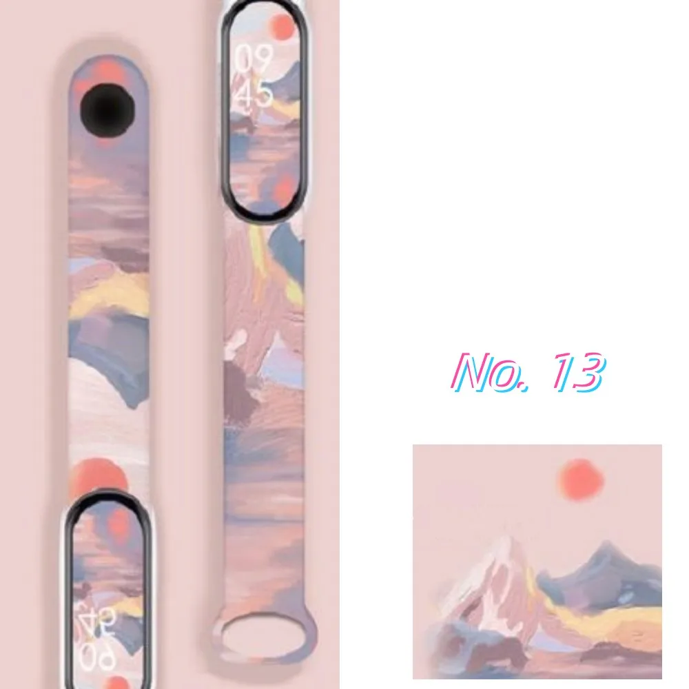 Print Drawing Pattern Style Silicone Sport Strap For Xiaomi Mi Band 7 6 5 Wristband Replacement watchband miband 7 bracelet