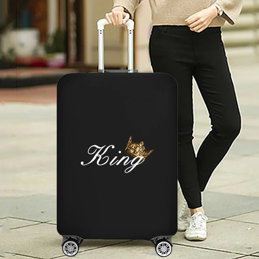 King Pattern Thicken Suitcase Protective Covers for 18-32 Inch Suitcase Suitcase Travel Bag Trolley Elastic Luggage Dust Cover