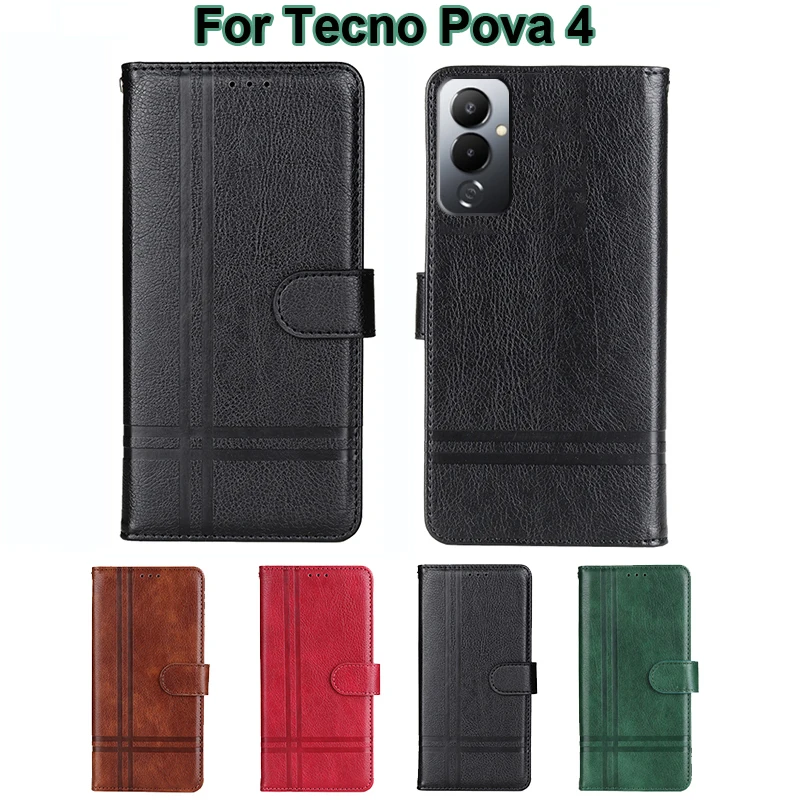 

чехол на Tecno Pova 4 Case Original Magnetic Book PU Leather Phone Cover For Capinha De Celular Tecno Pova4 Pro 4Pro Funda Coque