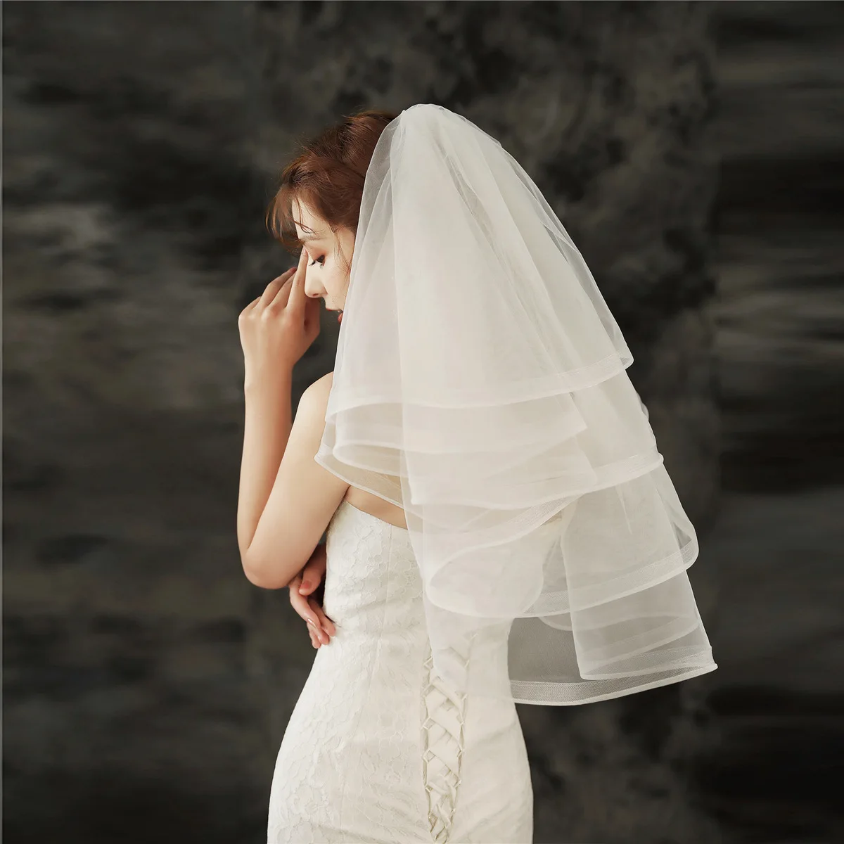 

New Arrival White Ivory Wedding veils for Bride Short Bridal veils Wedding accessories Boda Mariage accessoirres deco