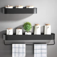 bathroom shelf rack wall mounted shelves bath towel holder black shower storage basket kitchen organizer bathroom accessories