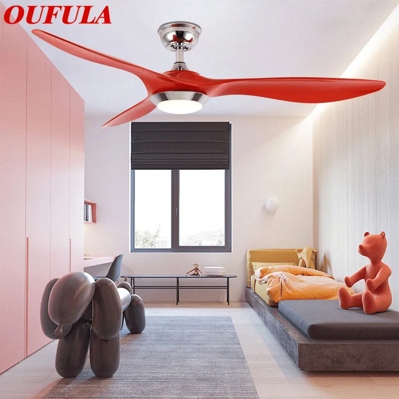 

OUFULA Modern Ceiling Fan Lights With Remote Control Fan Lighting For Home Foyer Dining Room Bedroom