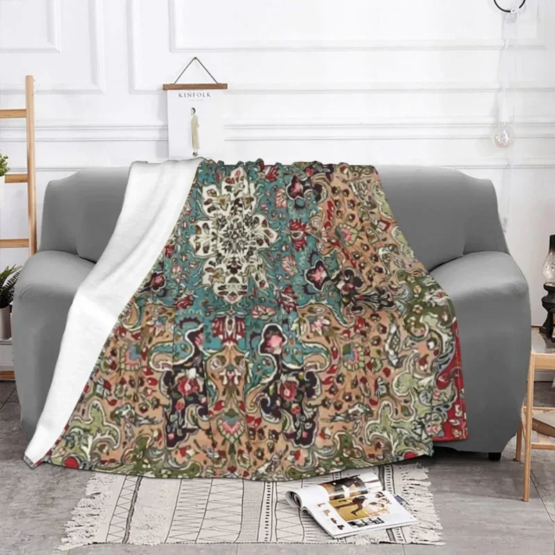 

Vintage Antique Persian Print Bohemian Blanket Fleece Spring/Autumn Boho Plaid Warm Throw Blankets For Bed Office Plush Quilt