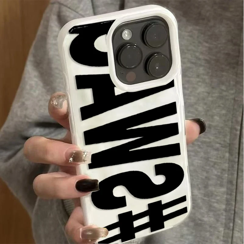 Противоударный чехол SWAG с ярким буквенным принтом для iPhone 17, 16 Plus, 15 Pro, 14, 13, 12, 11 Pro Max, 17 Air, 16E из ТПУ для мужчин и женщин (art.: 3920d8a6afb8a) - 3920d8a6afb8a