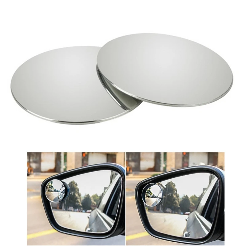 

2Pcs Car Auxiliary Rearview Mirror 360 Degree Adjustable Blind Spot Mirror