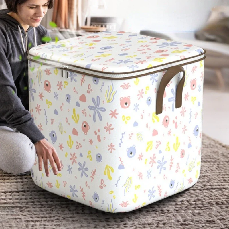 

Clothes Storage Bags Large Capacity Closet Organizers Storage Bins Foldable Storage Toy Containers Box with Lids and Handles