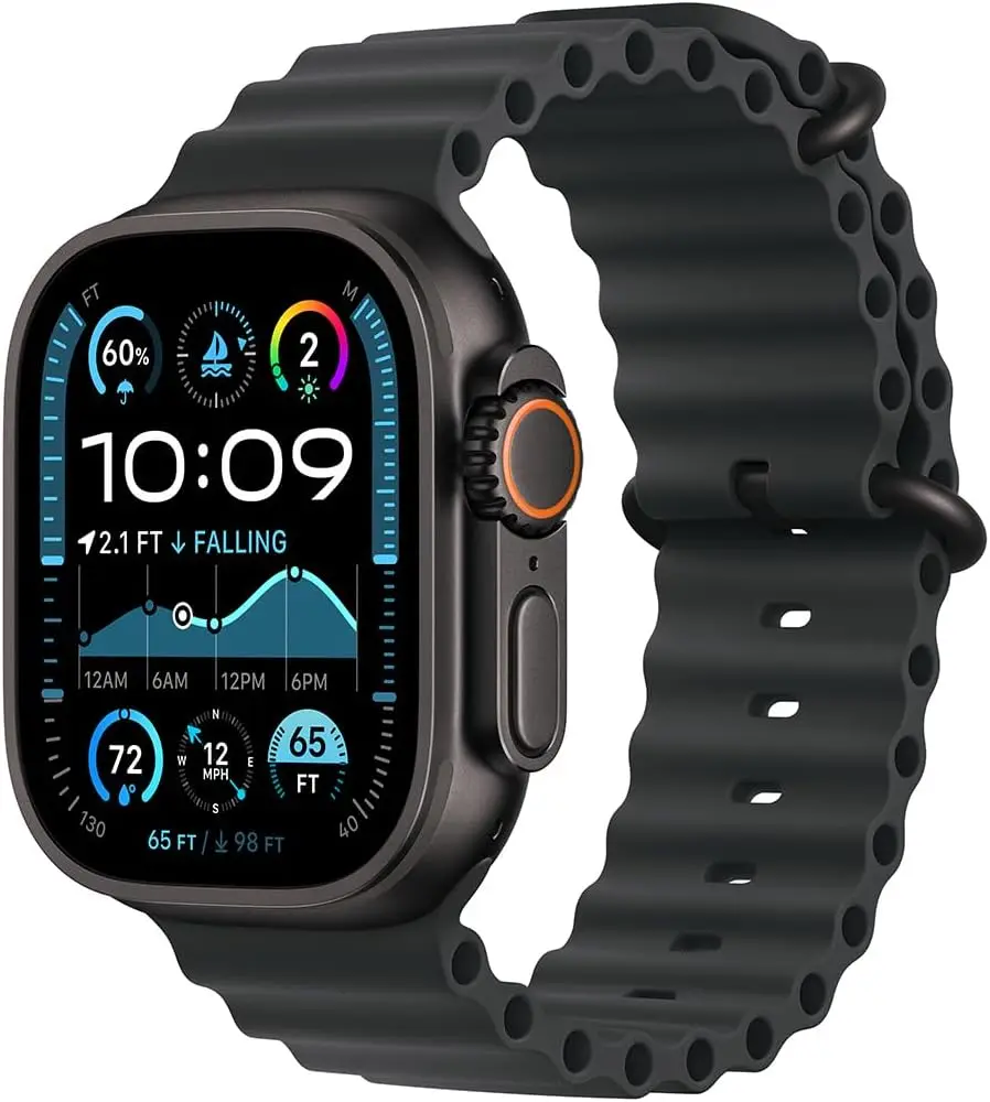 Фото Apple Watch Ultra 2 (GPS + сотовый, 49 мм) — черный титановый корпус с ремешком Black Ocean (версия для США) №5