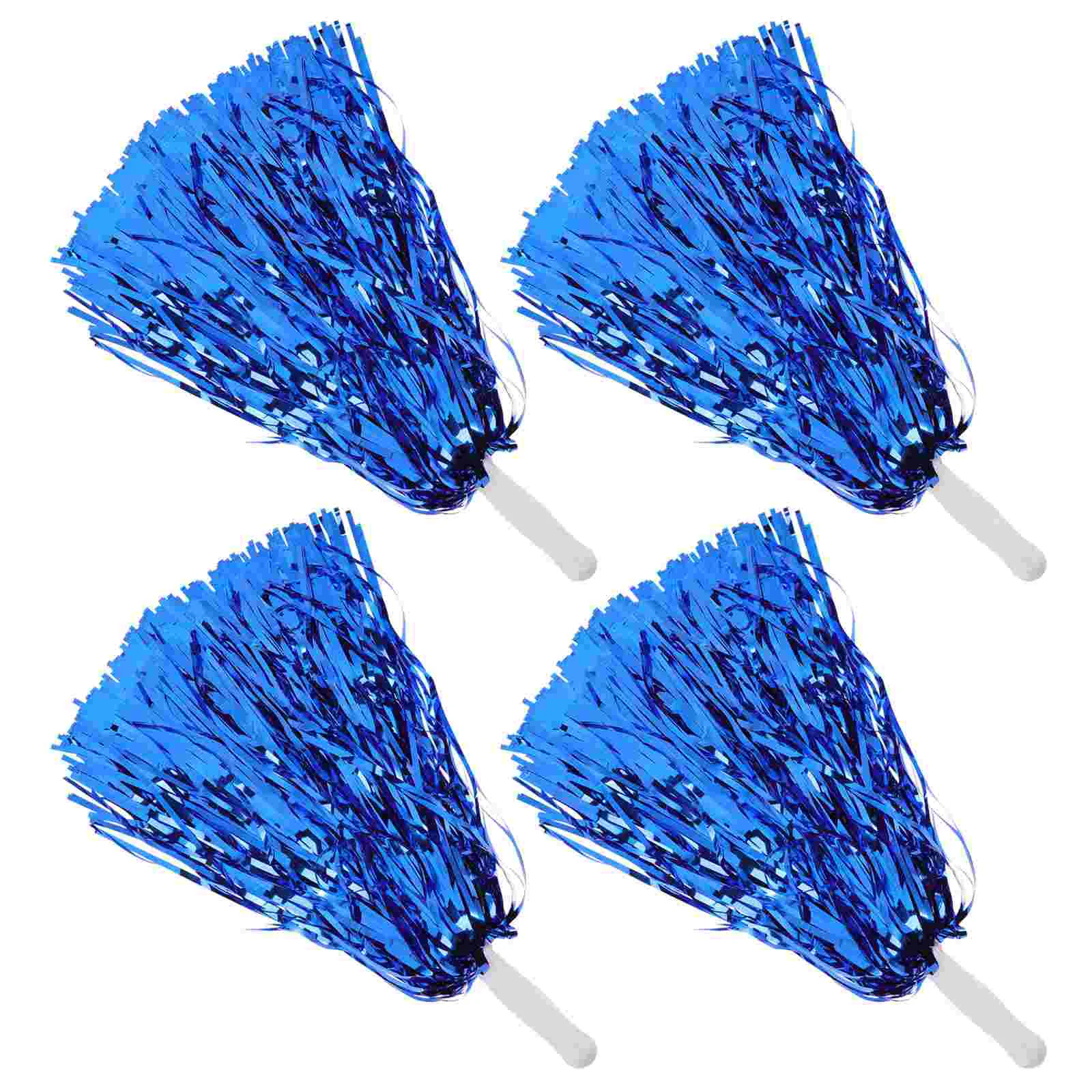 

Metallic Cheerleading Pom Poms: 4pcs Cheerleader Cheering Squad Pompoms for School Sports Games Team Dance Party Favor Supplies