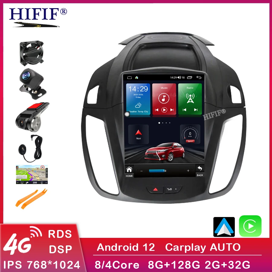 

Android 12 8+128G Car Radio Multimedia Video Player For Ford Kuga 2 Escape 3 2013-2018 GPS Navigation IPS Screen Screen