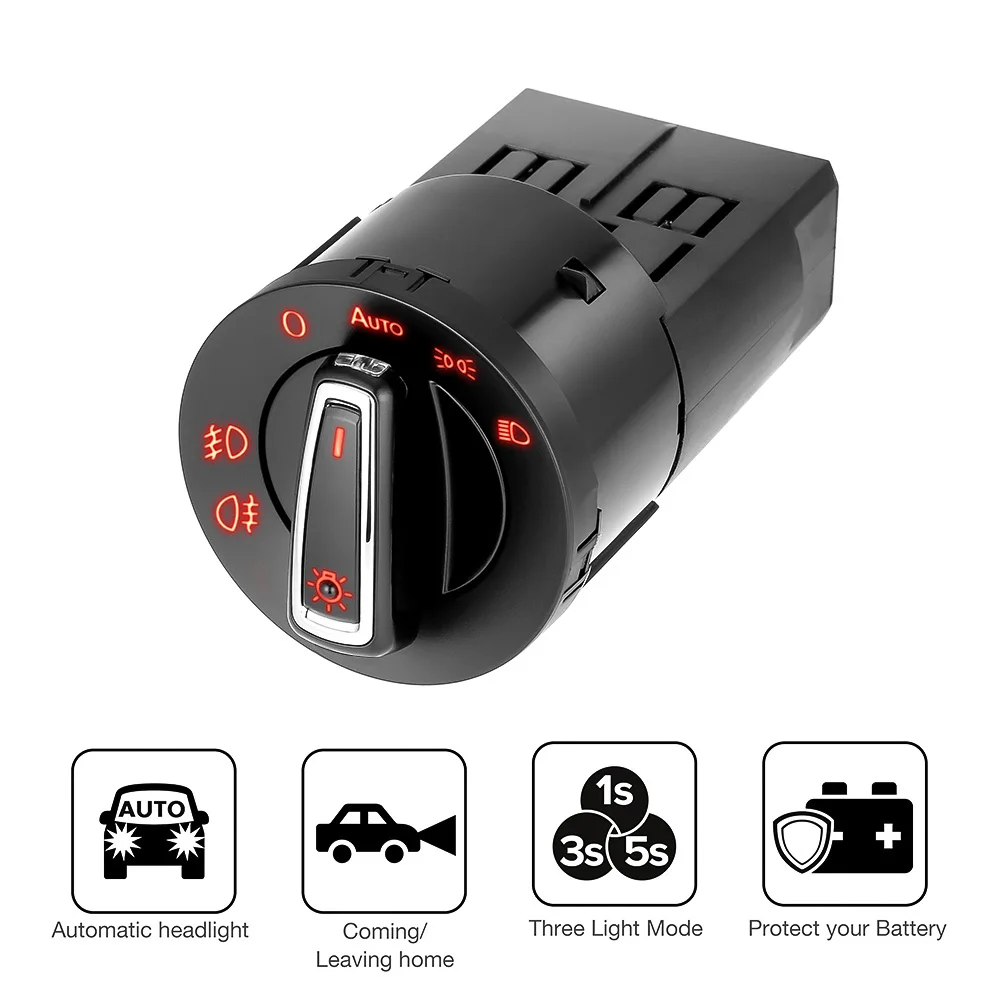 

For VW AUTO Headlight Head Lamp Switch Light Sensor Module Upgrade for Golf Jetta MK5 6 Tiguan Touran Passat Polo Bora