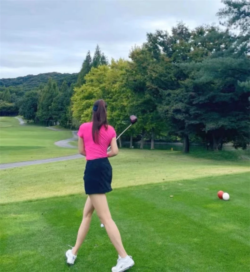 In the summer of 2023 golf female short sleeve T-shirt half a turtleneck cultivate one's morality tennis clothes