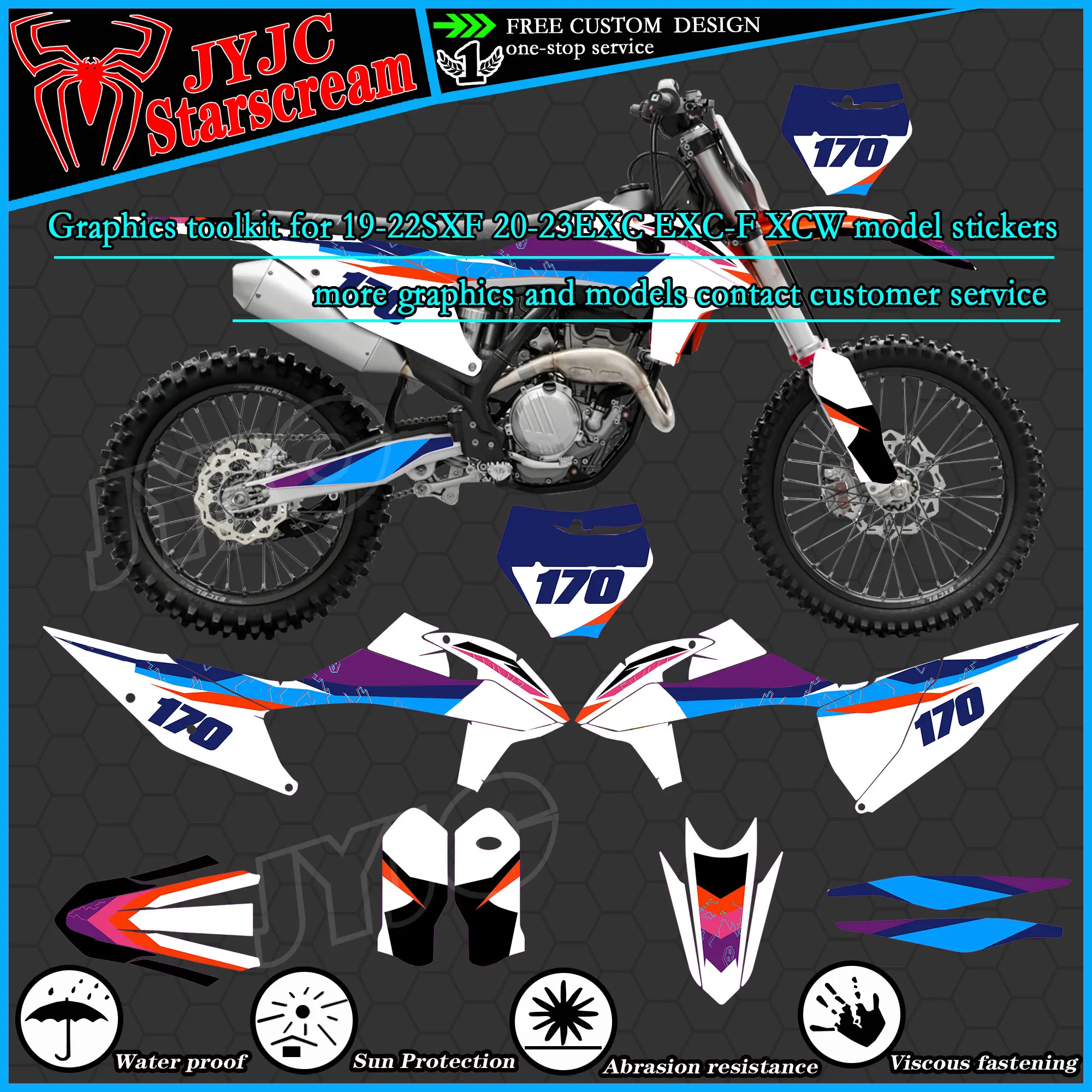 Набор графических наклеек для 2019 2020 2021 SXF XCF 2022 EXC XCW 2023 150 200 250 300 350 400 мотоциклетные