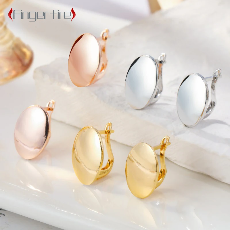 

Simple Silver Plated Oval and Triangle Stud Earrings for Women Anniversary Gift Beach Party Jewelry Quality Life Working Noble