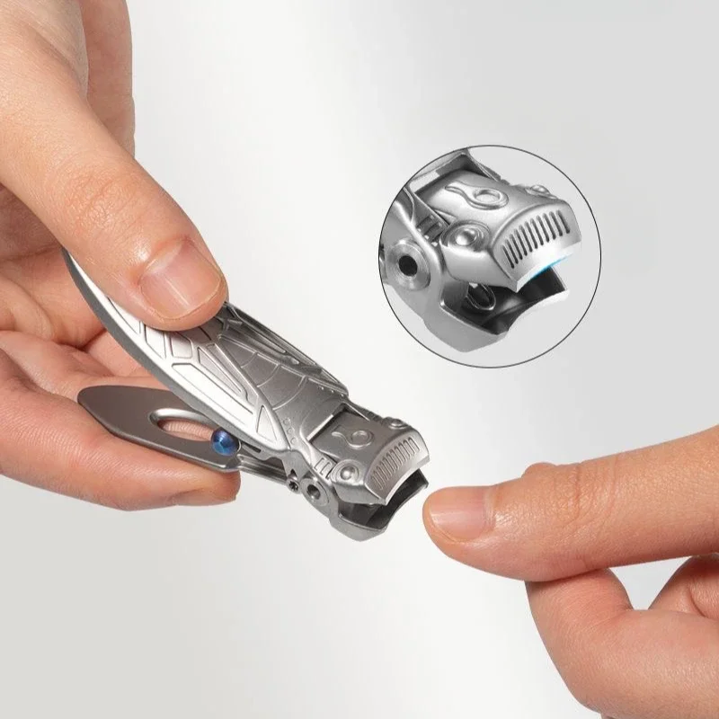 Stainless Steel Golden Cicada Nail Clipper Creative Small High Appearance Level Large Opening Anti-splash Thick Set