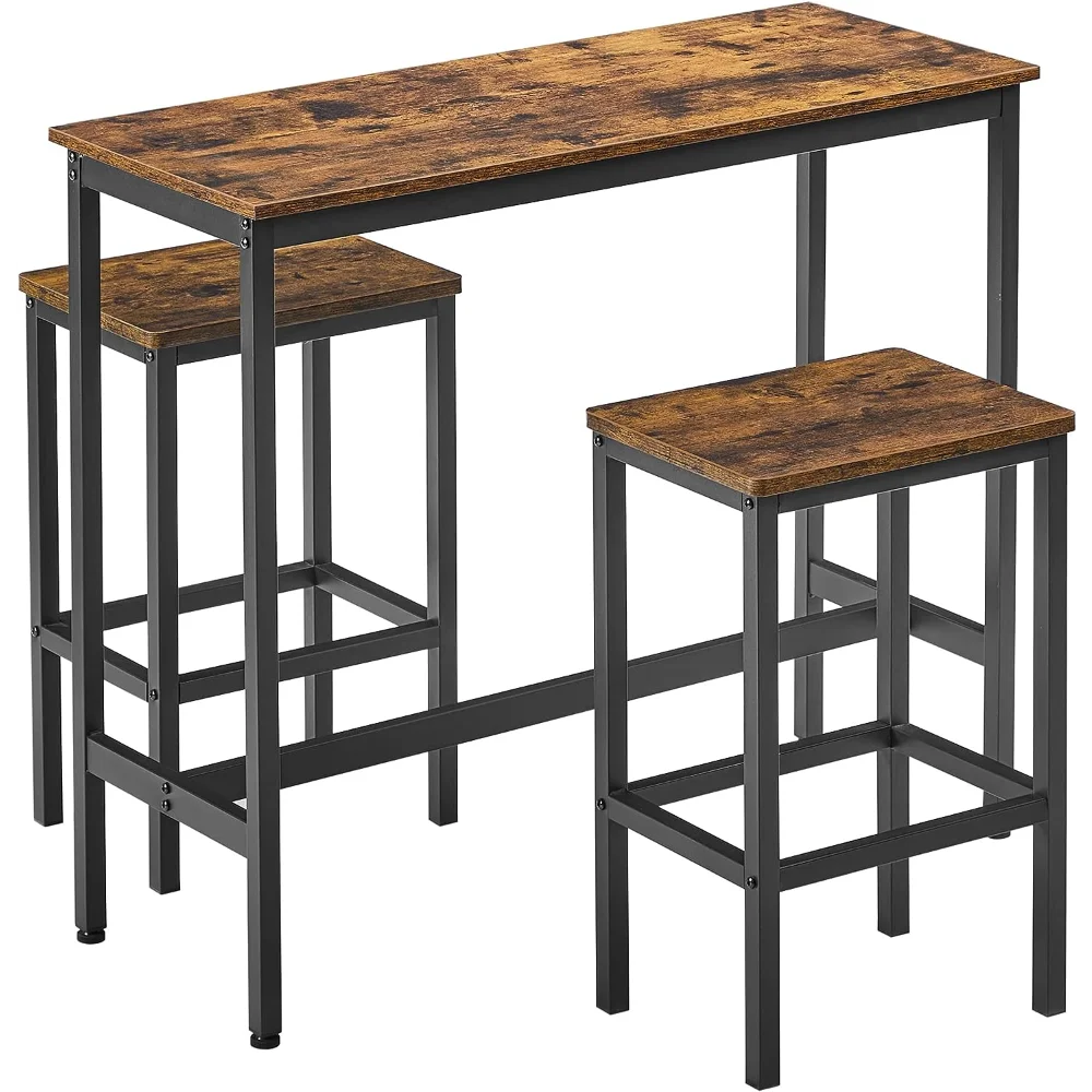 S Set, Kitchen Bar Height Table With Stools Set Of 2,  15.7 