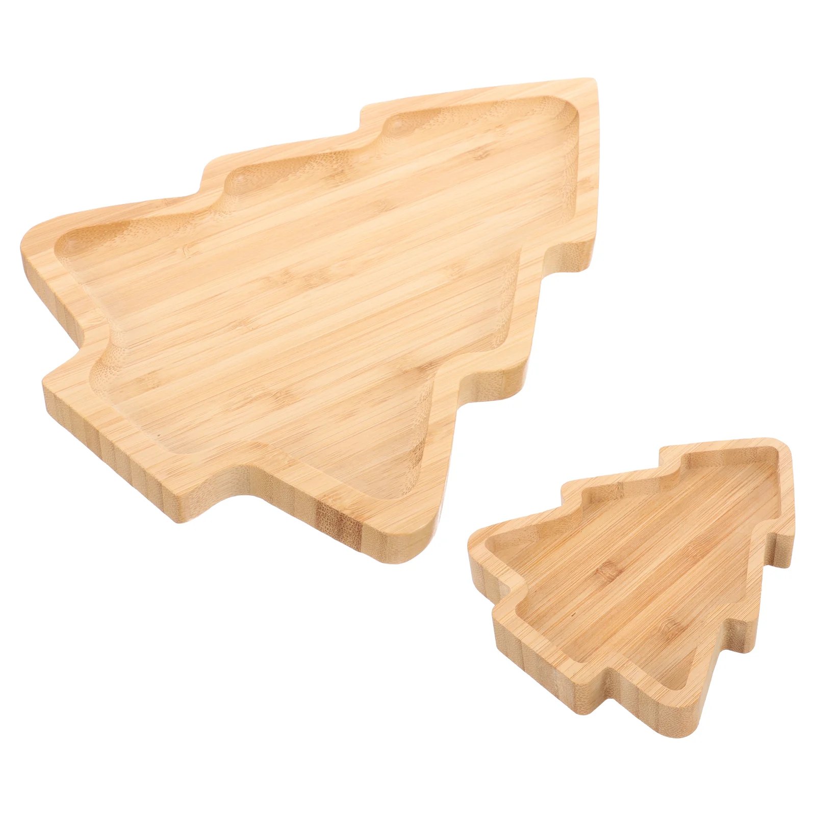 

2 Pcs Wood Tray Christmas Serving Dishes Serveware Bamboo Sushi Plate Wooden Platter Appetizer Child