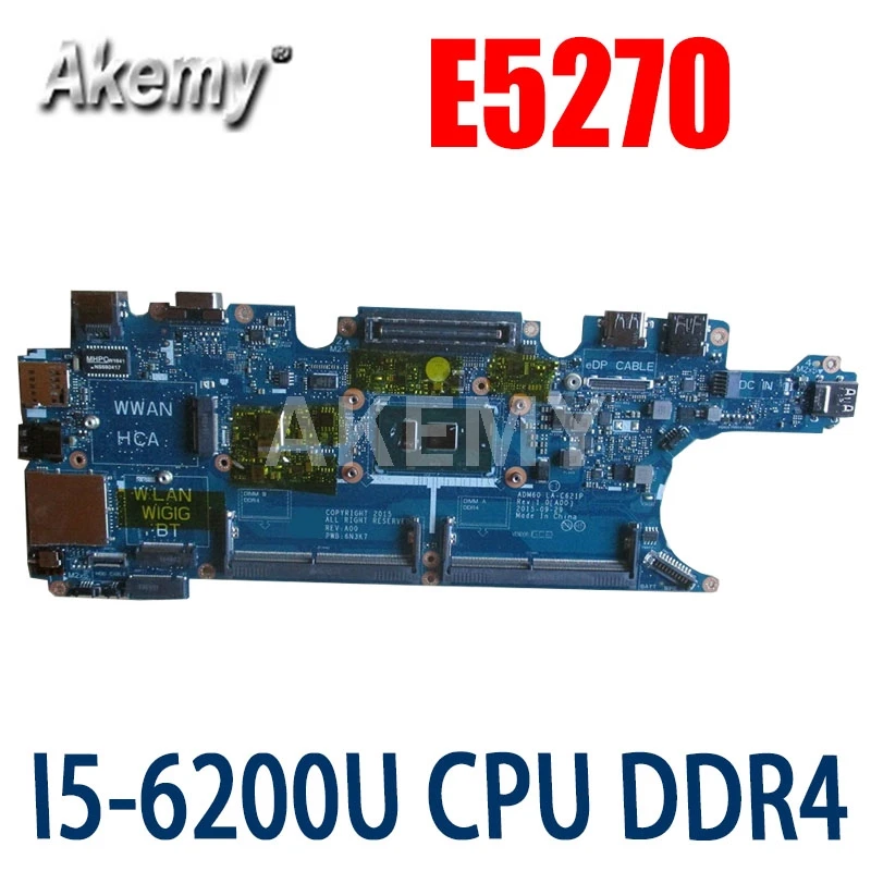 

Аксессуары для ноутбука DELL Latitude E5270, материнская плата YM98P YM98P ADM60 SR23Y I5-6200U CPU DDR4